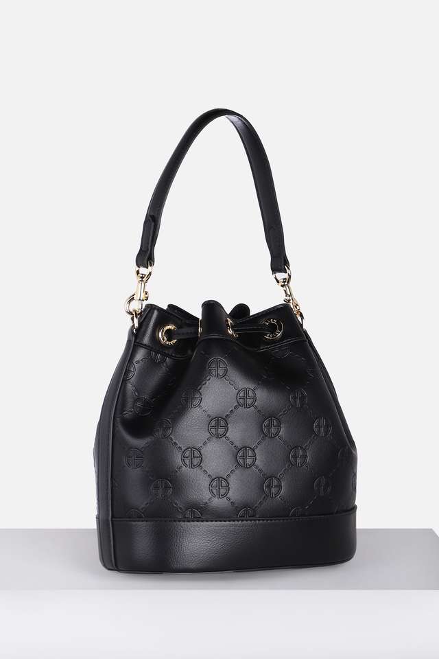 Textured-Polyester-Drawstring-Closure-Shoulder-Bag