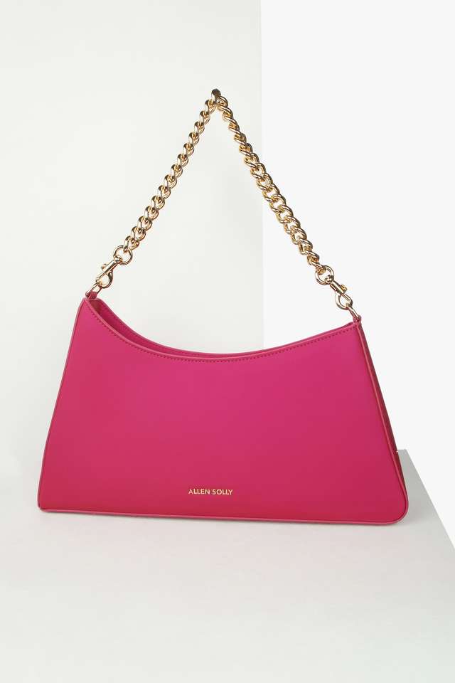 Solid-Polyester-Zipper-Closure-Shoulder-Bag