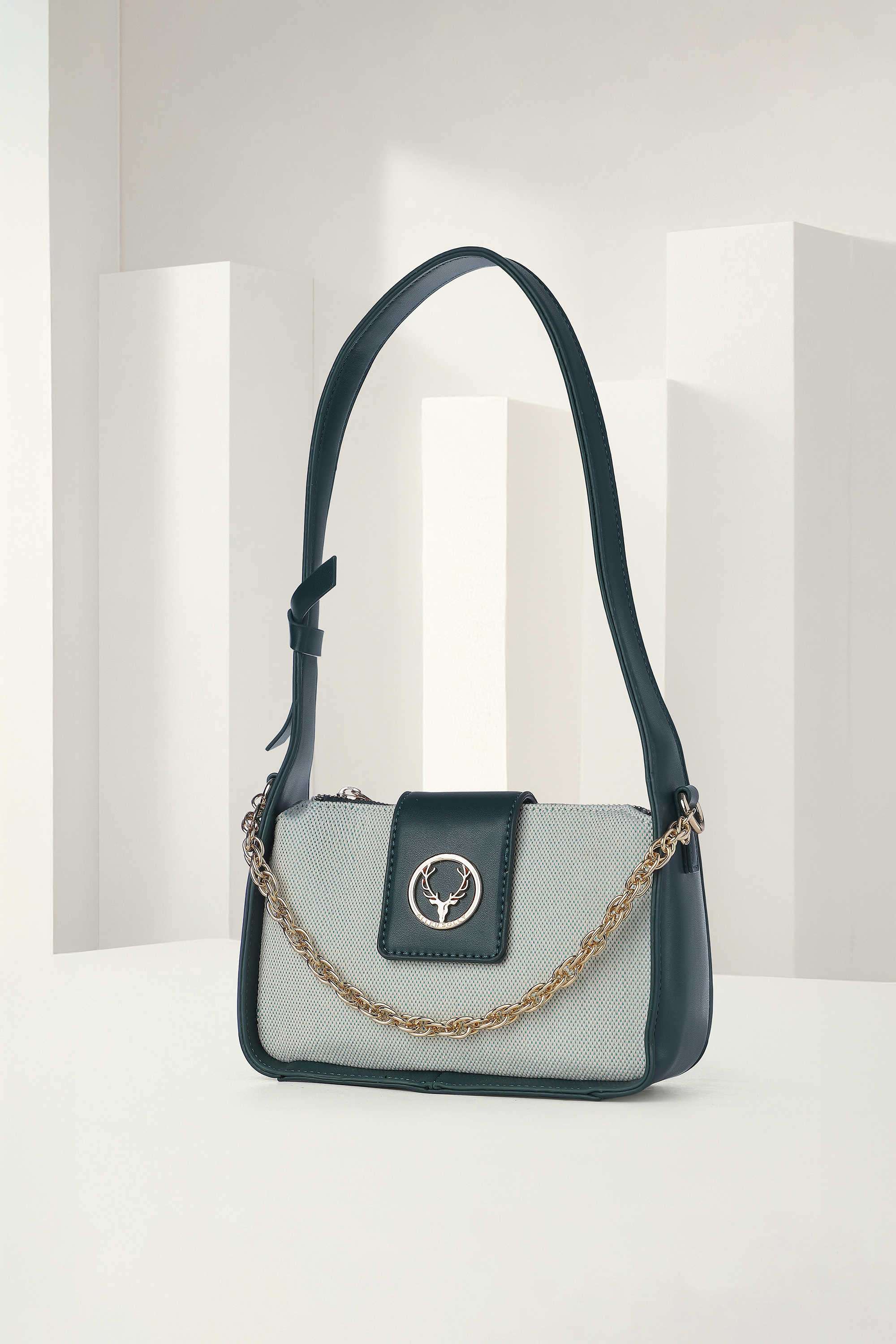 Zipper-Green-Colorblock-Canvas-Polyurethane-Women-s-Casual-Wear-Sling-Bag