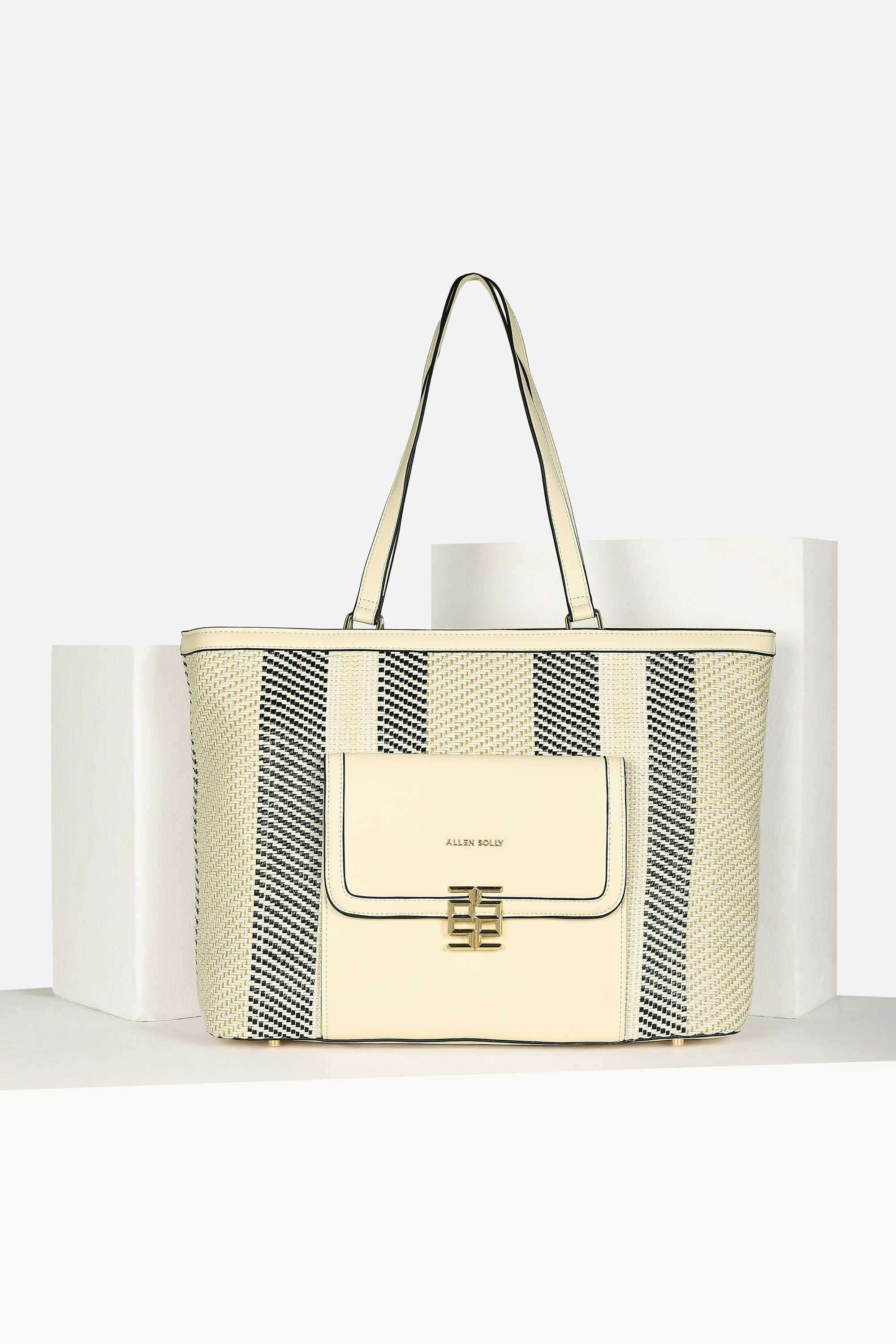 Zipper-Raffia-Radiance-Polyurethane-Women-s-Casual-Wear-Tote-Bag
