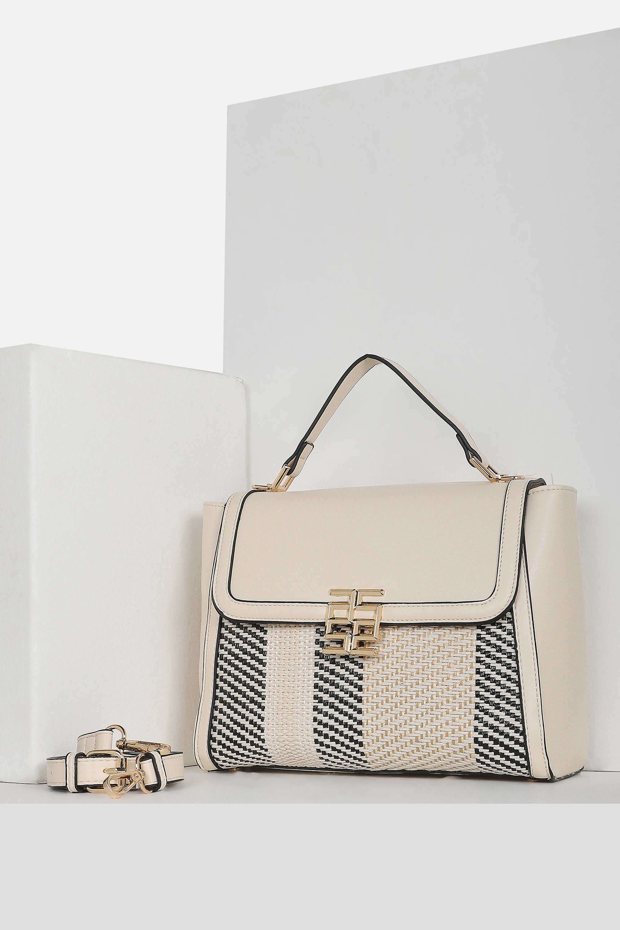Zipper-Raffia-Radiance-Polyurethane-Women-s-Casual-Wear-Satchel