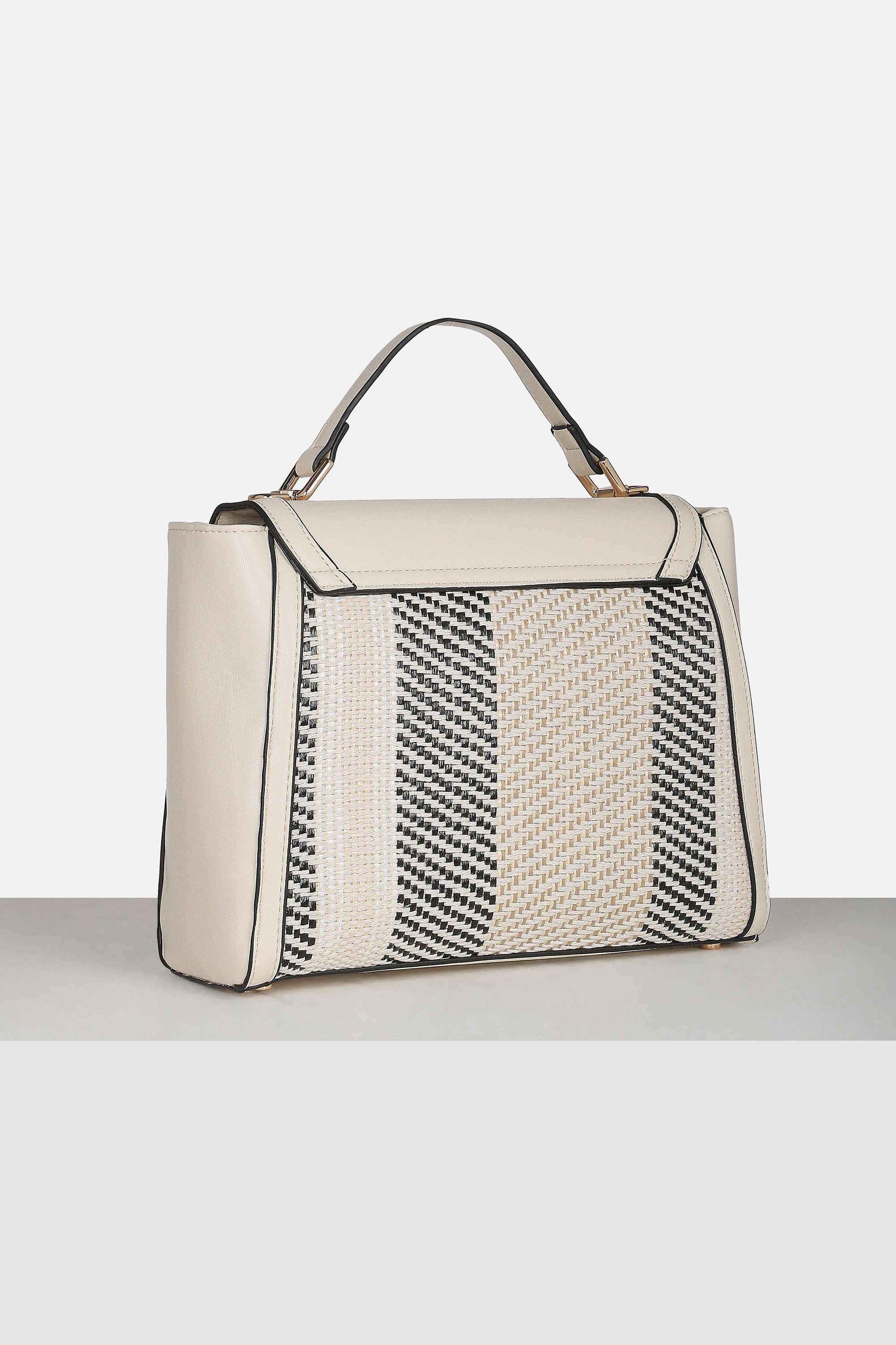 Zipper-Raffia-Radiance-Polyurethane-Women-s-Casual-Wear-Satchel