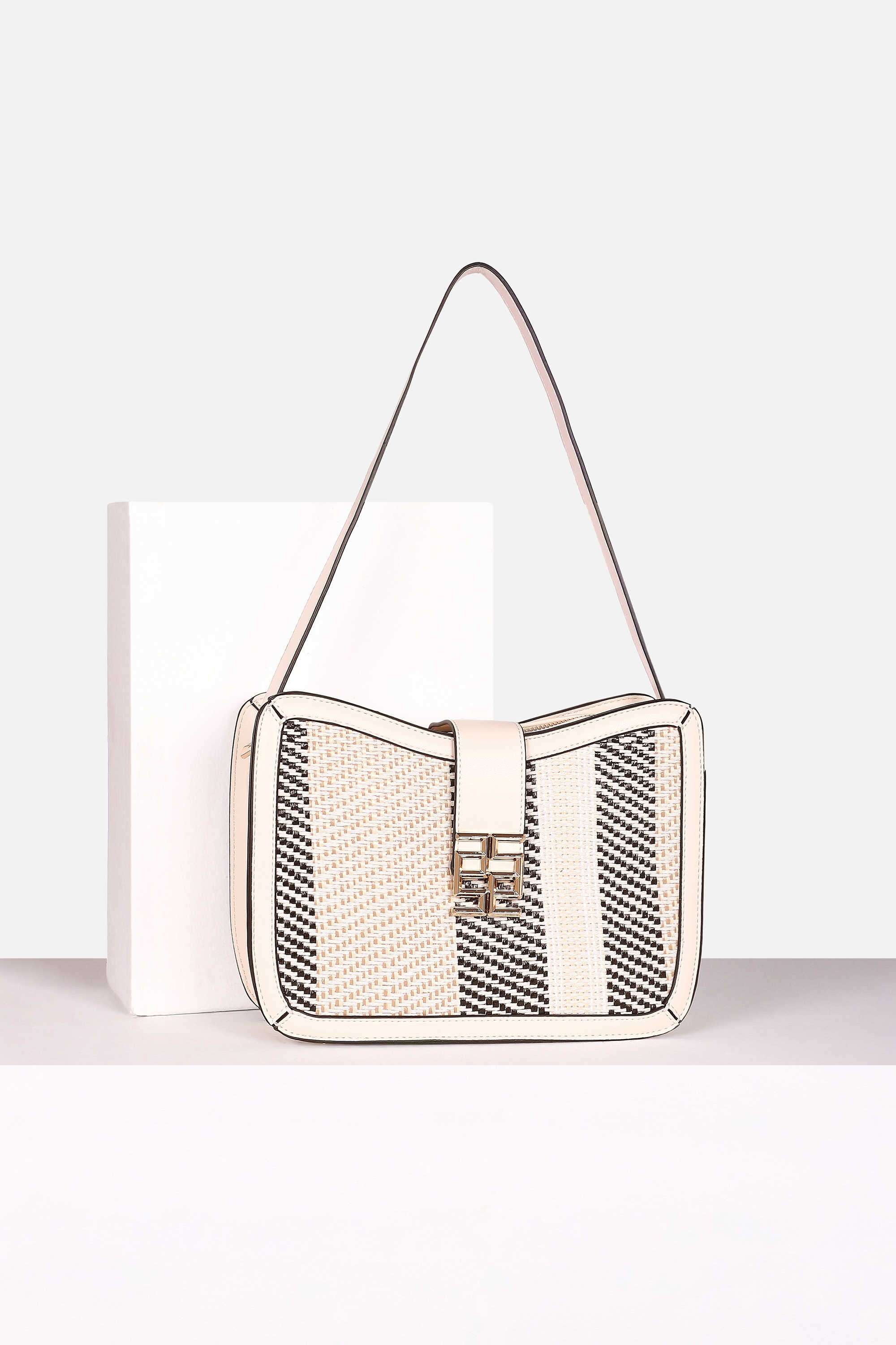 Zipper-Raffia-Radiance-Polyurethane-Women-s-Casual-Wear-Sling-Bag