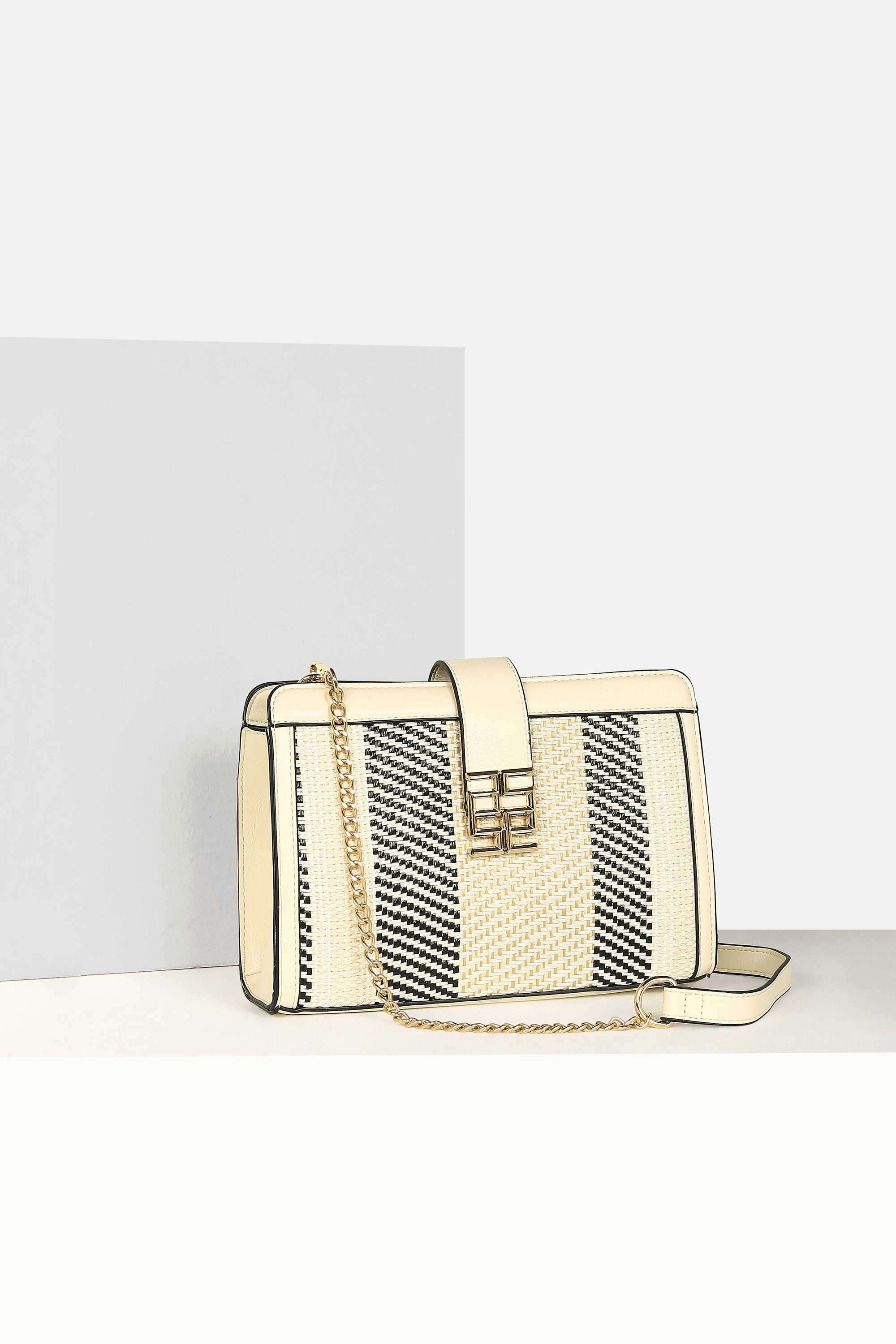 Zipper-Raffia-Radiance-Polyurethane-Women-s-Casual-Wear-Sling-Bag