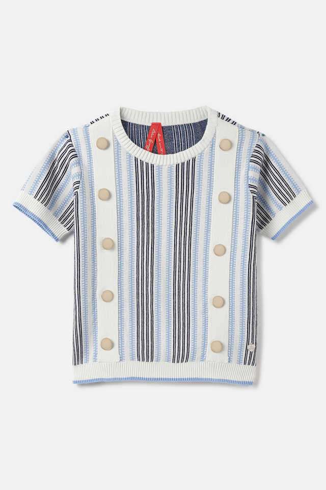 Stripes-Cotton-Regular-Fit-Girls-T-Shirt