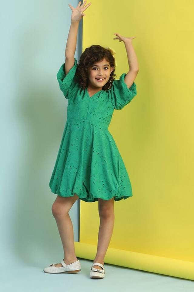 Embroidered-Cotton-V-Neck-Girls-Dress