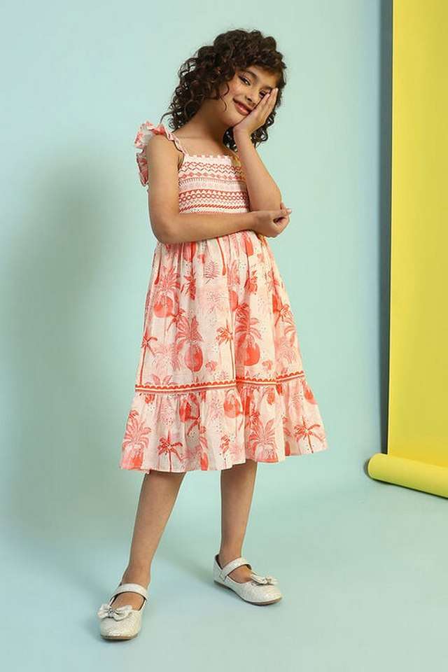 Printed-Cotton-Square-Neck-Girls-Dress