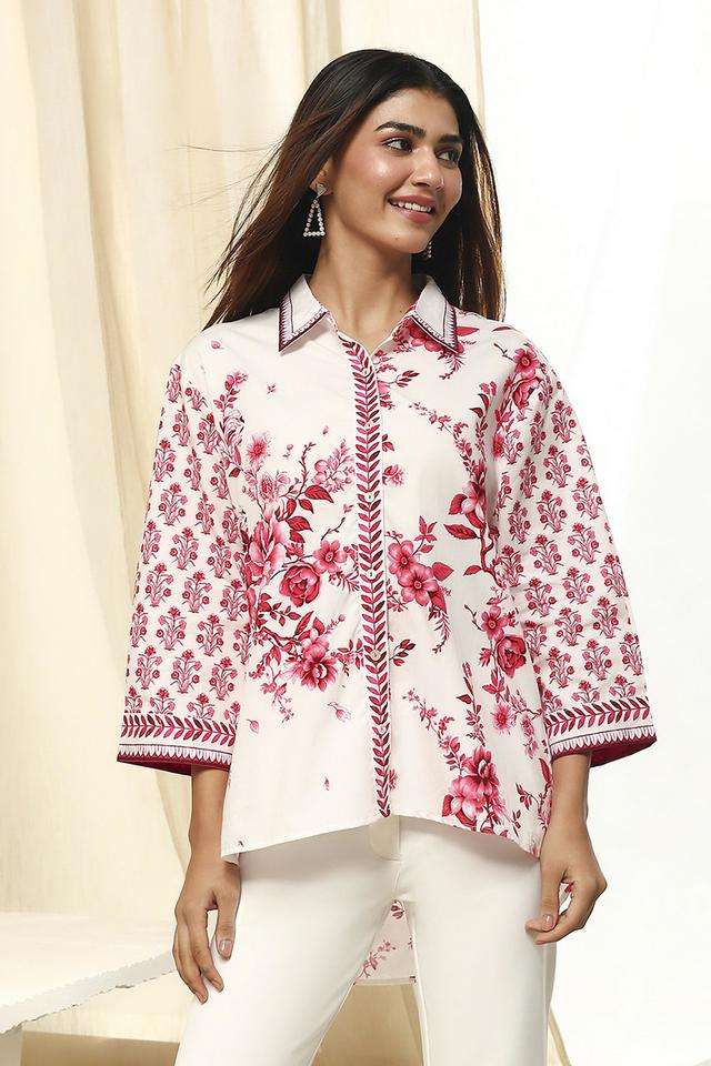 Printed-Collared-Poplin-Women-s-Casual-Wear-Shirt