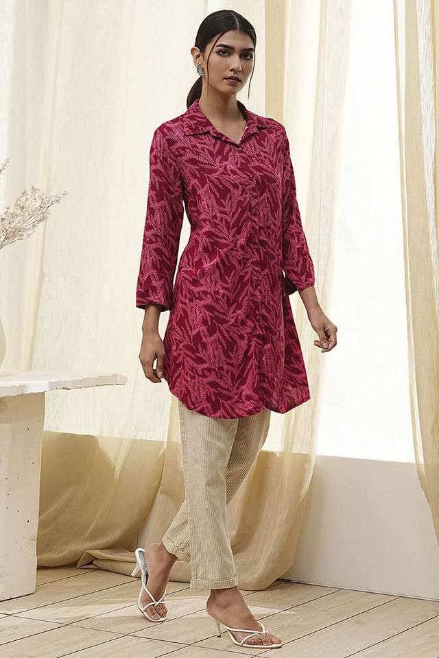 Printed-Collared-Rayon-Women-s-Casual-Wear-Shirt