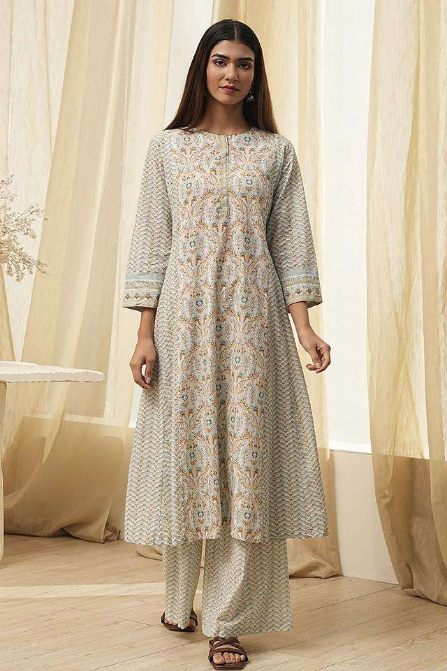 Printed-Blended-Fabric-Women-s-Kurta-Set
