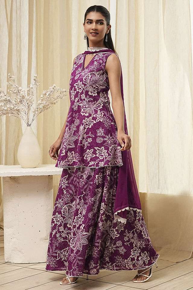 Printed-Blended-Fabric-Women-s-Kurta-Set