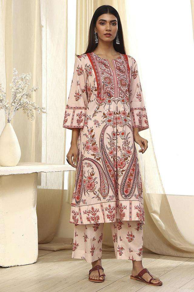 Printed-Chambray-Women-s-Kurta-Set