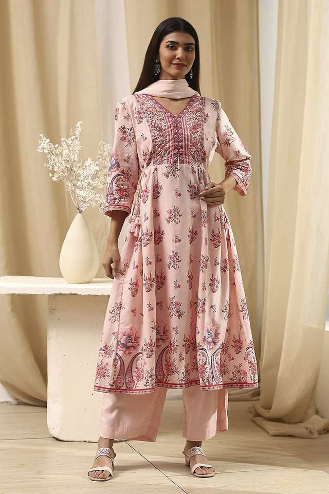 Printed-Chambray-Women-s-Kurta-Set