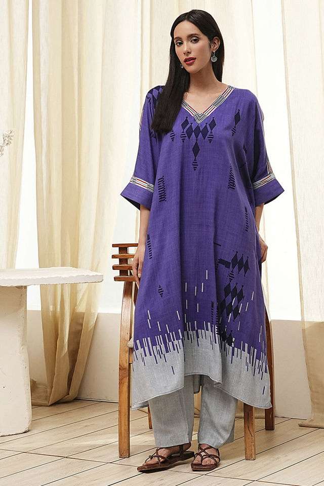 Printed-Blended-Fabric-Women-s-Kurta-Set