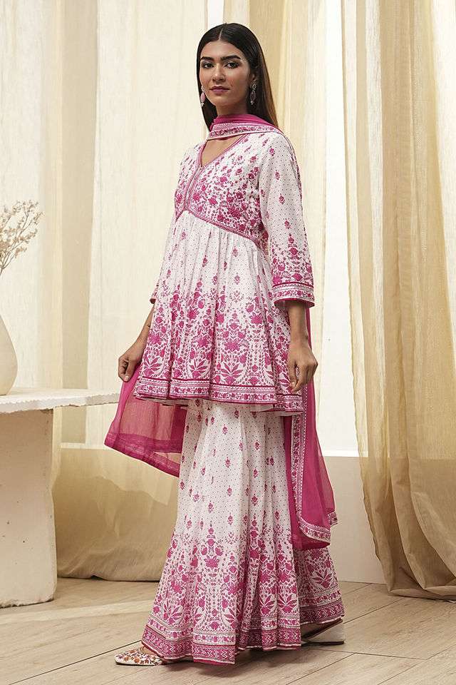 Printed-Blended-Fabric-Women-s-Kurta-Set