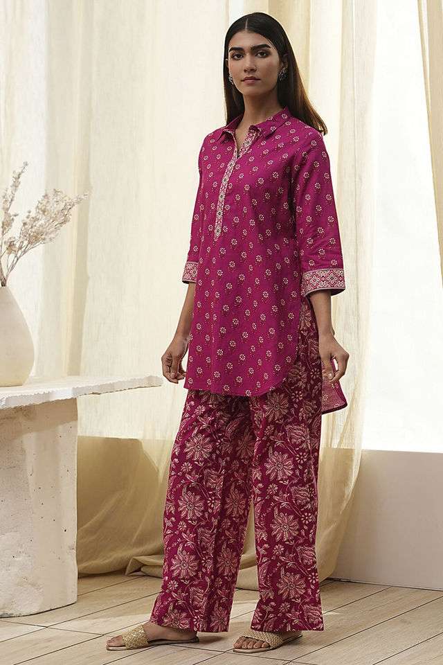 Printed-Blended-Fabric-Women-s-Kurta-Set