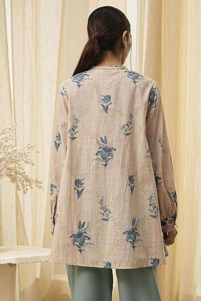 Printed-Collared-Chambray-Women-s-Casual-Wear-Shirt