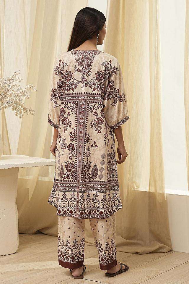 Printed-Chambray-Women-s-Kurta-Set