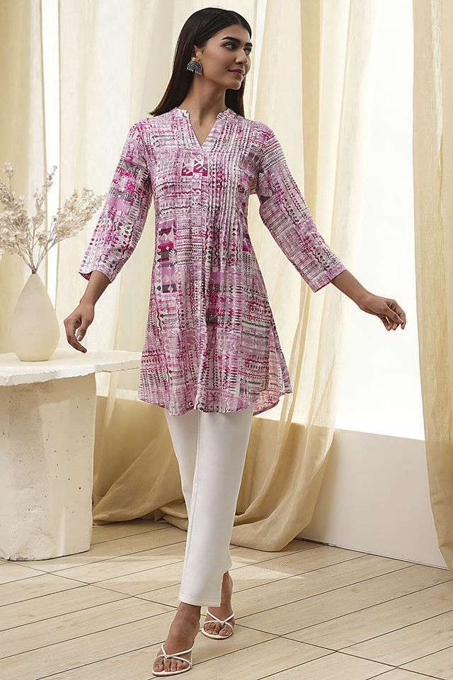 Printed-Rayon-Collared-Women-s-Casual-Wear-Kurta