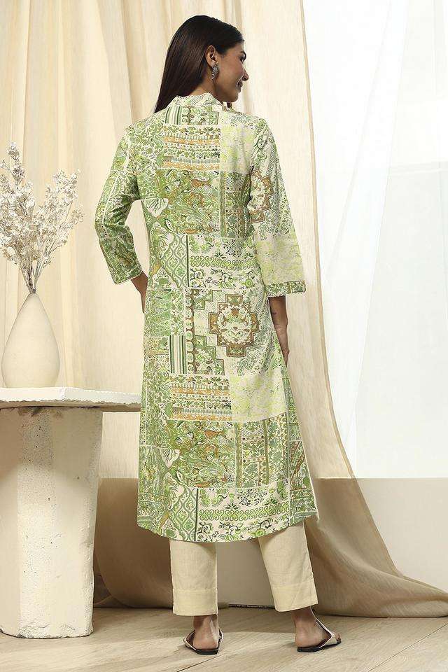 Printed-Rayon-V-Neck-Women-s-Casual-Wear-Kurta