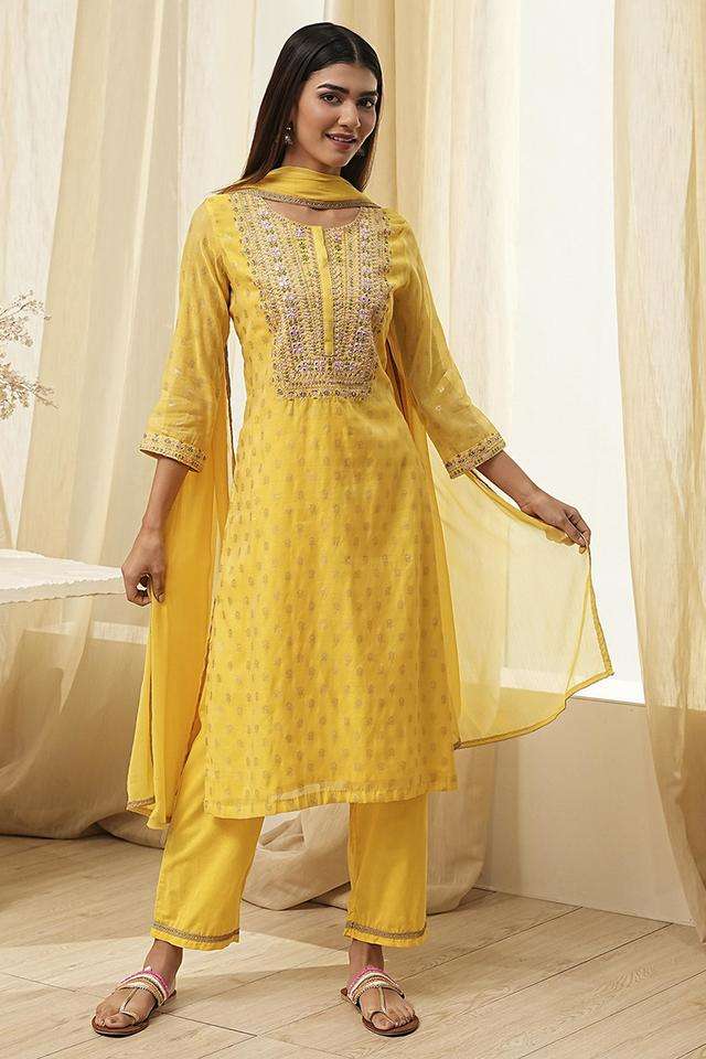 Printed-Blended-Fabric-Women-s-Kurta-Set