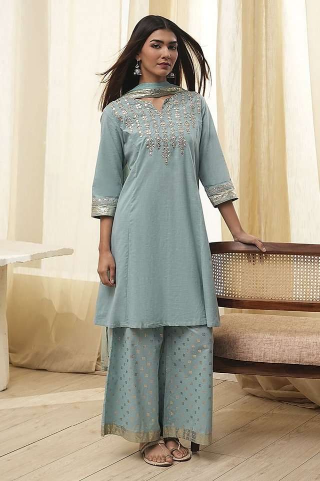 Embroidered-Blended-Fabric-Women-s-Kurta-Set