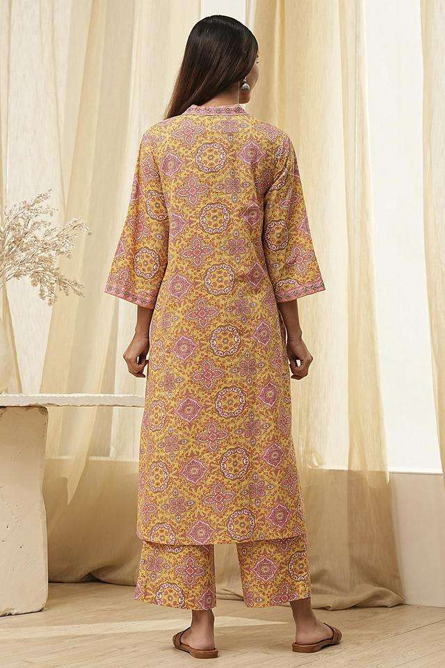 Printed-Chambray-Women-s-Kurta-Set