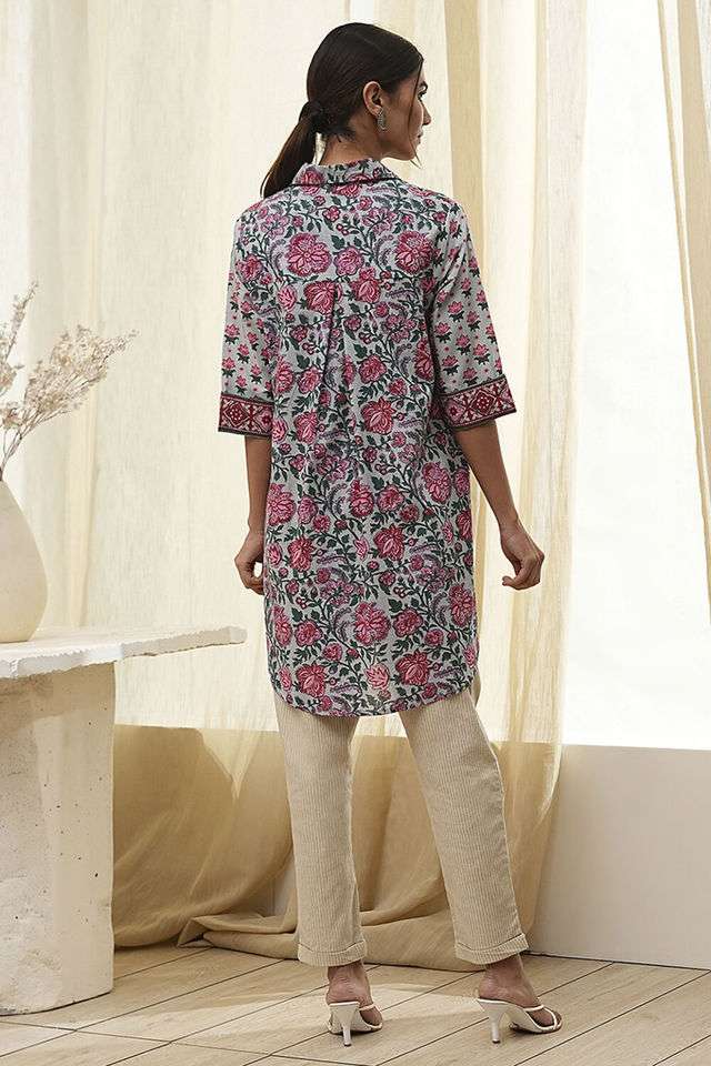Printed-Collared-Blended-Fabric-Women-s-Casual-Wear-Shirt