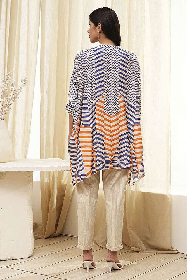 Printed-Blended-Fabric-Collared-Women-s-Casual-Wear-Kurta