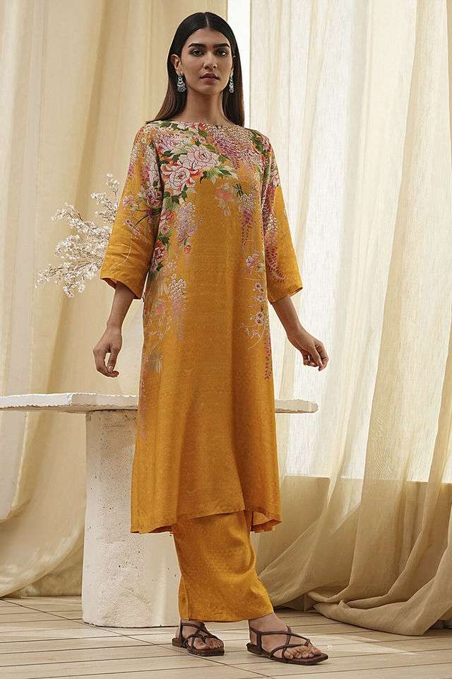Printed-Blended-Fabric-Women-s-Kurta-Set