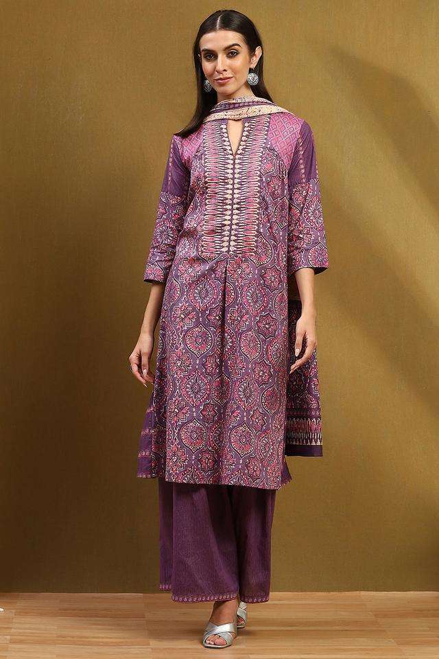 Printed-Blended-Fabric-Women-s-Kurta-Set