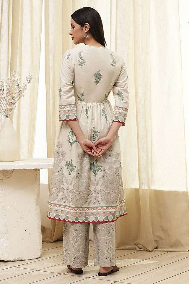 Printed-Chambray-Women-s-Kurta-Set