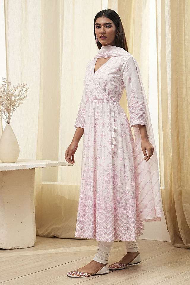 Printed-Chambray-Women-s-Kurta-Set