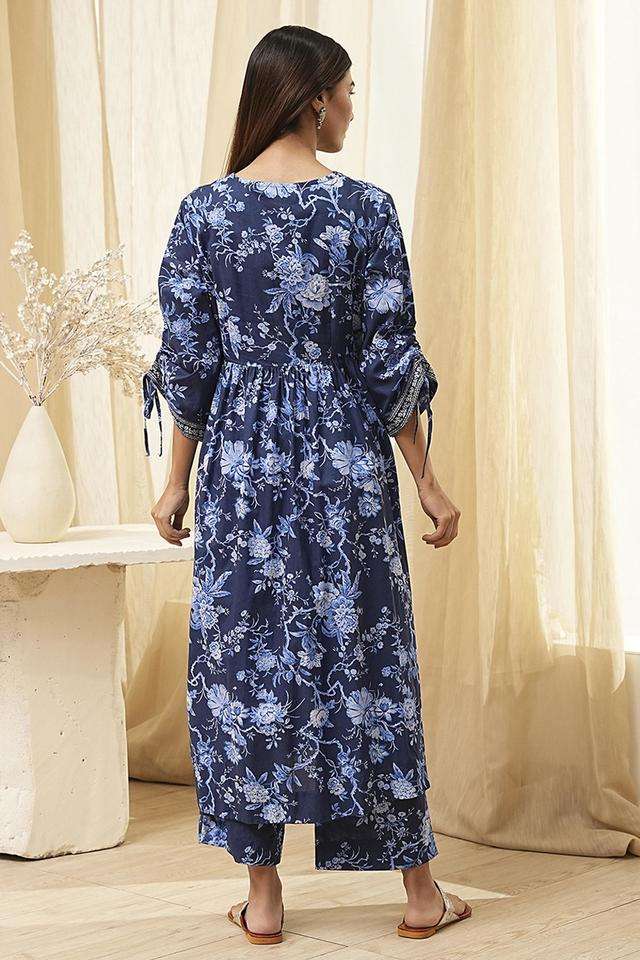 Printed-Chambray-Women-s-Kurta-Set
