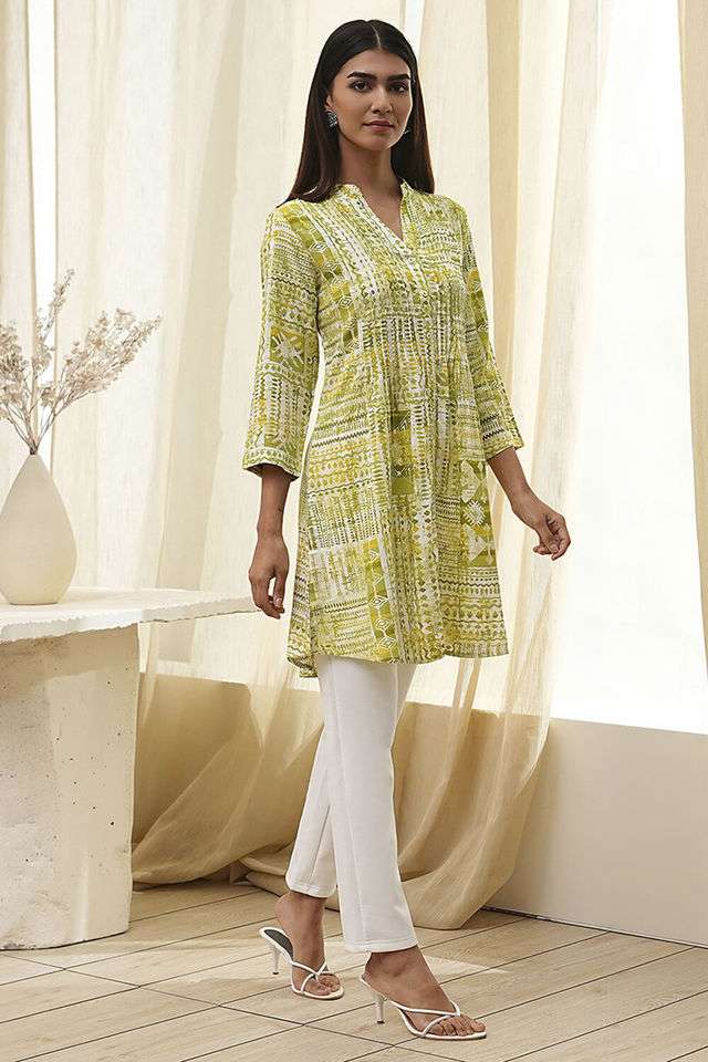 Printed-Rayon-Collared-Women-s-Casual-Wear-Kurta