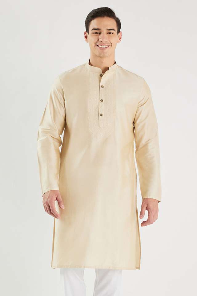 Solid-Blended-Fabric-Regular-Fit-Men-s-Kurta