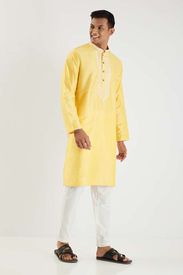Solid-Blended-Fabric-Regular-Fit-Men-s-Kurta