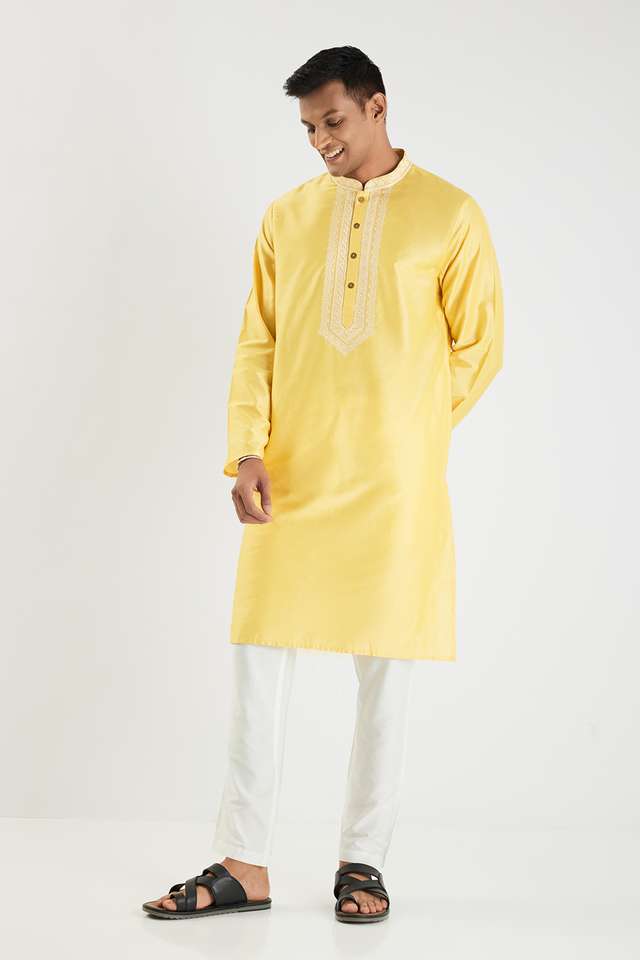 Solid-Blended-Fabric-Regular-Fit-Men-s-Kurta