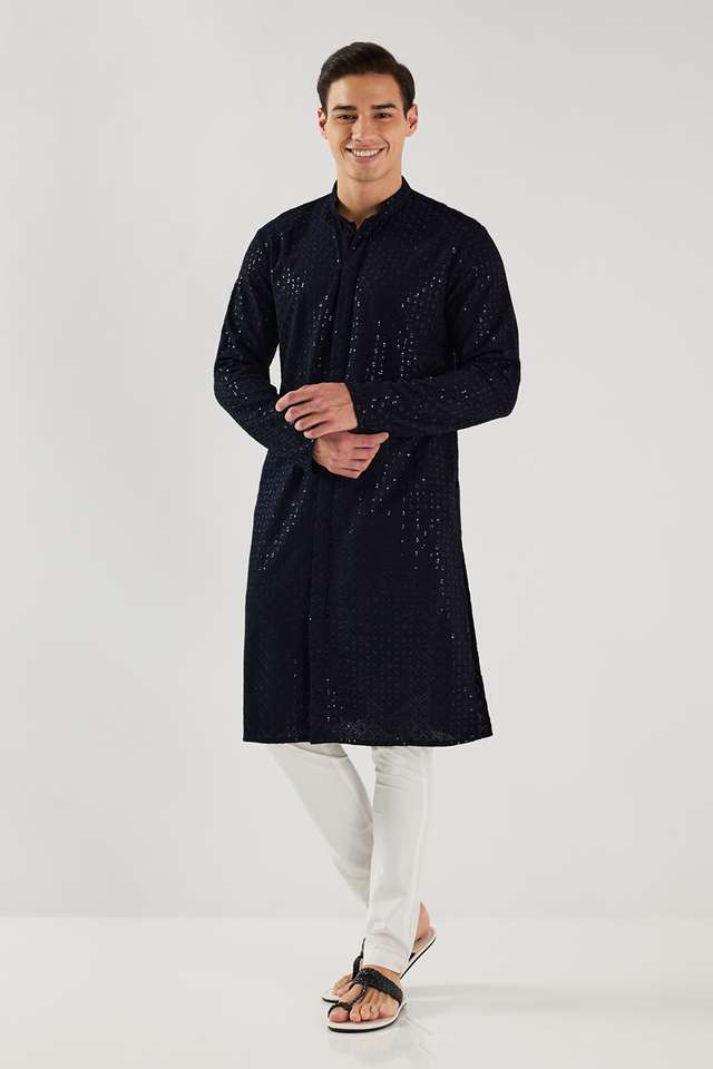 Schiffli-Viscose-Regular-Fit-Men-s-Kurta