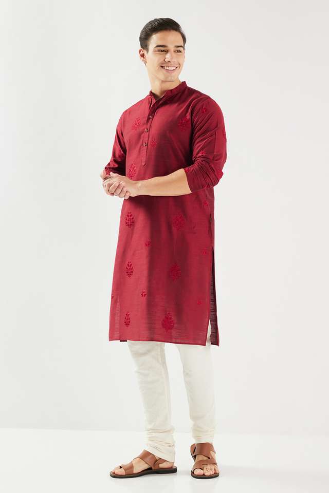 Embroidered-Blended-Fabric-Regular-Fit-Men-s-Kurta