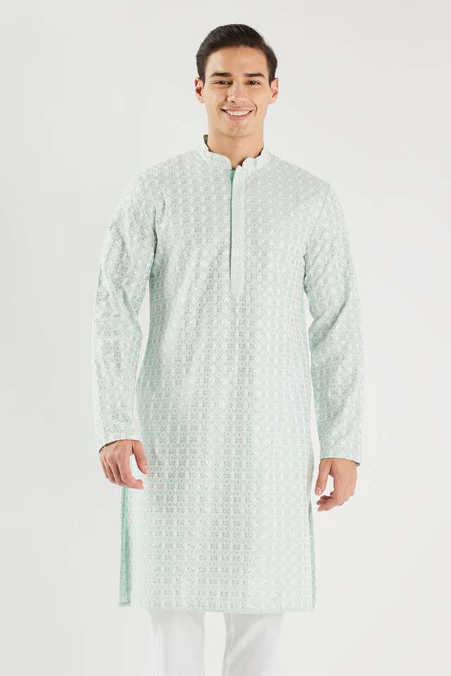 Schiffli-Blended-Fabric-Regular-Fit-Men-s-Kurta