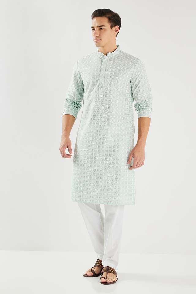 Schiffli-Blended-Fabric-Regular-Fit-Men-s-Kurta