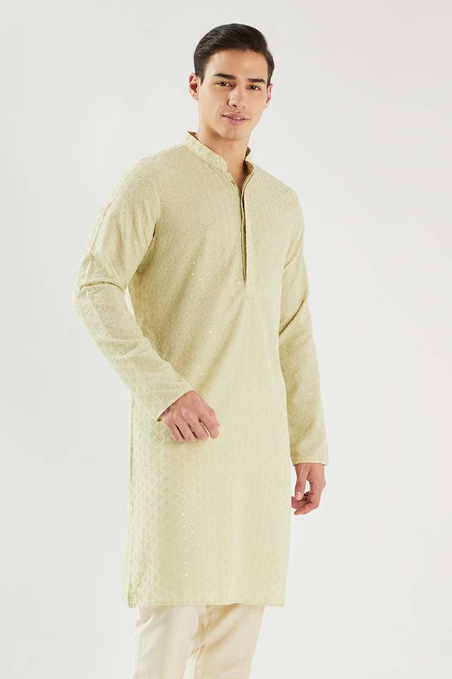 Schiffli-Blended-Fabric-Regular-Fit-Men-s-Kurta