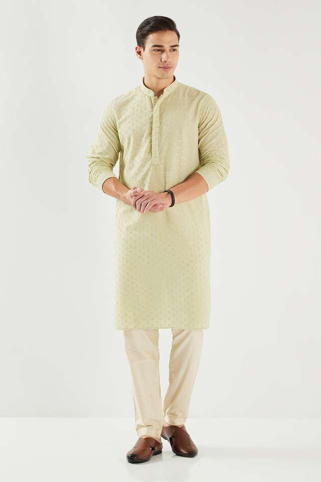 Schiffli-Blended-Fabric-Regular-Fit-Men-s-Kurta