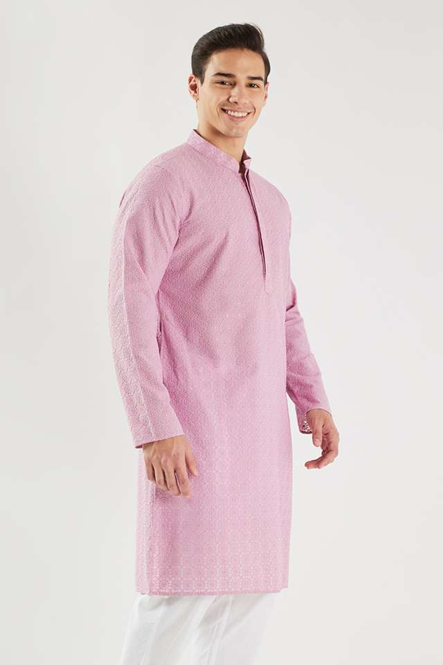 Schiffli-Blended-Fabric-Regular-Fit-Men-s-Kurta