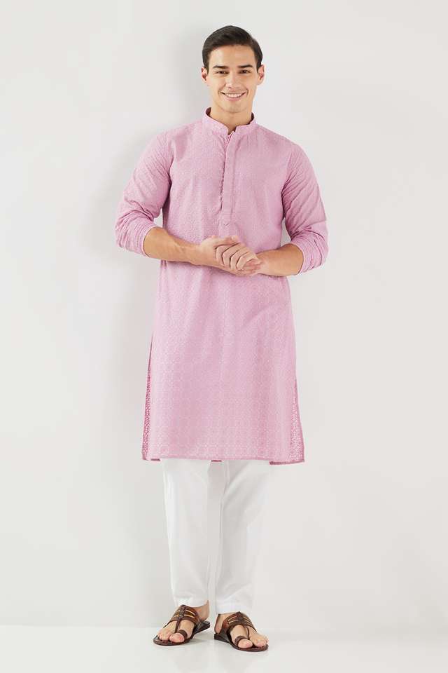 Schiffli-Blended-Fabric-Regular-Fit-Men-s-Kurta