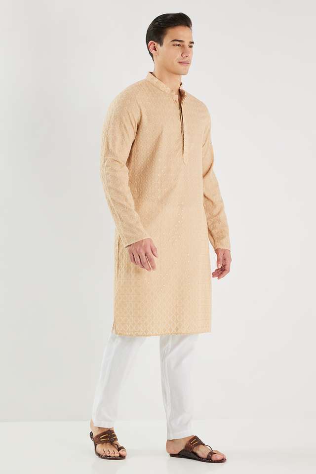 Schiffli-Blended-Fabric-Regular-Fit-Men-s-Kurta