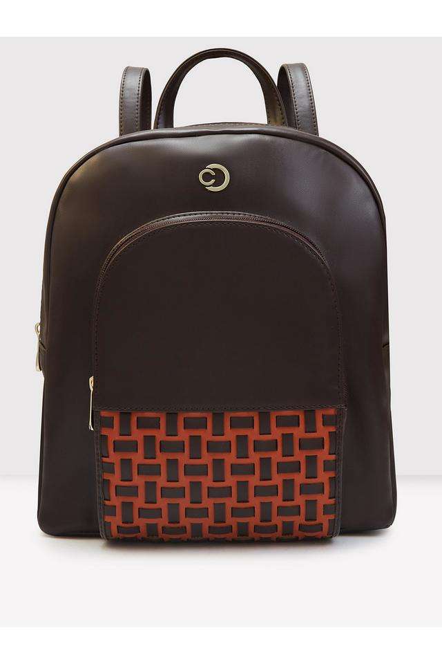 Faux-Leather-Zipper-Closure-Women-s-Backpack