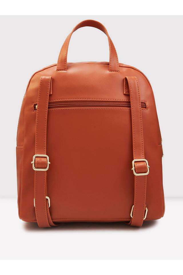 Faux-Leather-Zipper-Closure-Women-s-Backpack