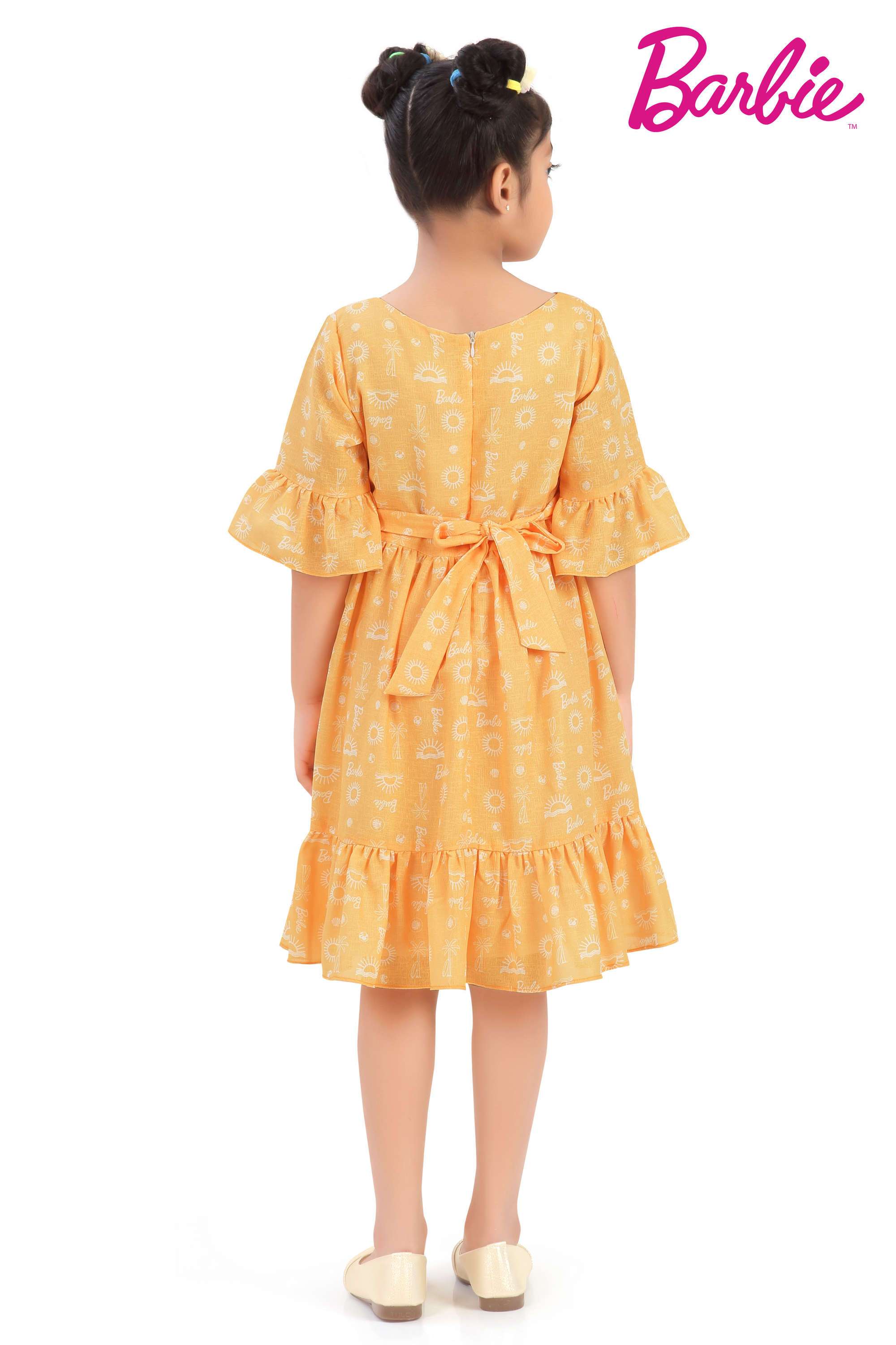 Printed-Polyester-Boat-Neck-Girls-Casual-Wear-Dress